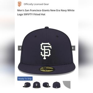 New Era 59Fifty Men Women Hat Basic San Francisco Giants Navy Blue Fitted Cap